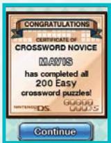 NINTENDO DS CROSSWORDS - Note de la GRILLE - 2
