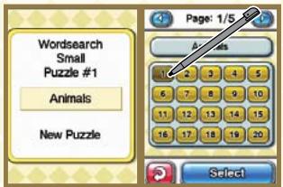 NINTENDO DS CROSSWORDS - Selection d'une GRILLE - 1