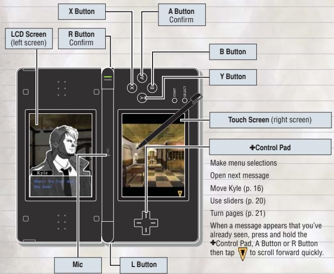NINTENDO DS HOTEL DUSK ROOM 215 - CONTROLS - 1