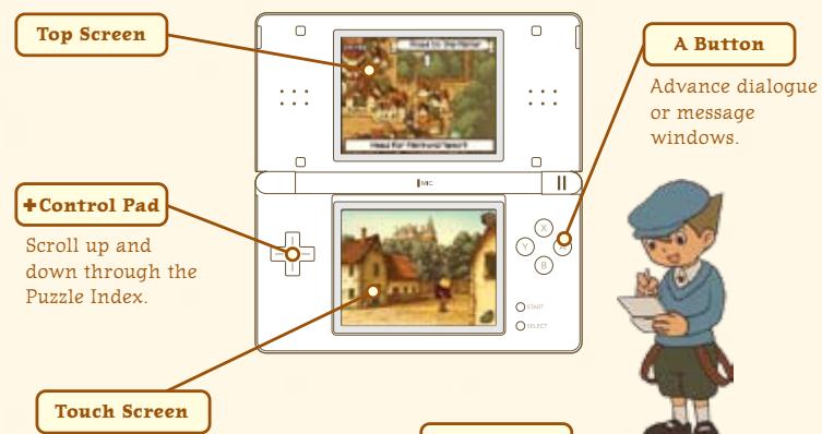 NINTENDO DS PROFESSOR LAYTON AND THE CURIOUS VILLAGE - Continuing a Game - 2