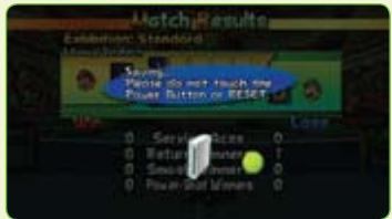 NINTENDO MARIO POWER TENNIS - About Saving. - 1