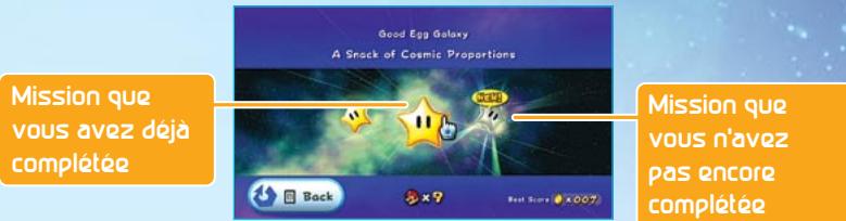 NINTENDO SUPER MARIO GALAXY - Écran de sélection de la mission - 1