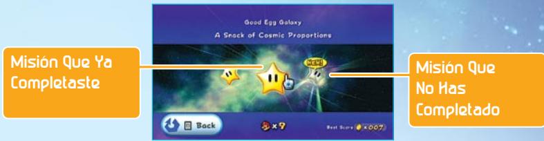 NINTENDO SUPER MARIO GALAXY - Pantalla de SeLECTION de Misiones - 1