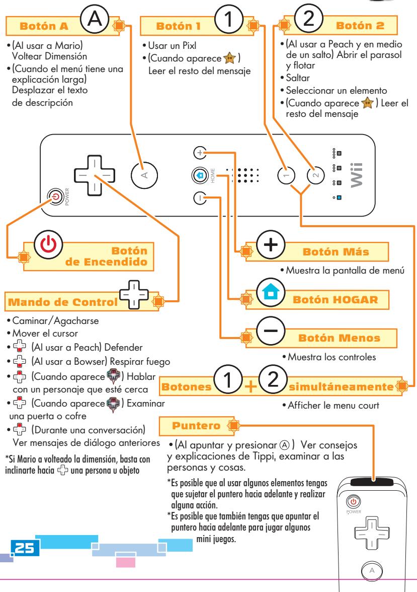 NINTENDO SUPER PAPER MARIO - Controles - 2