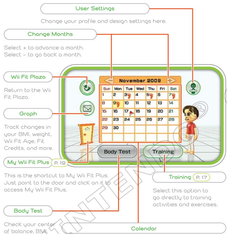 NINTENDO WII FIT PLUS - Calendar Screen - 1