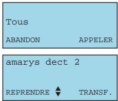 FRANCE TELECOM AMARYS 3600 DECT - Sur la base appelée ou sur l'un (ou l'autre des) combinés appelés: - 1