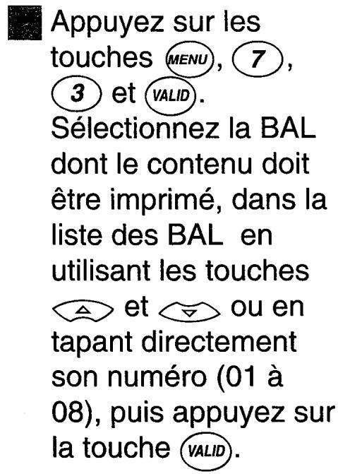 FRANCE TELECOM GALEO 9000 - Impression du contenu d'une BAL - 1