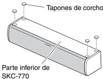 ONKYO HTP-770 - Uso de los tapones de corcho para una plataforma más estable - 1