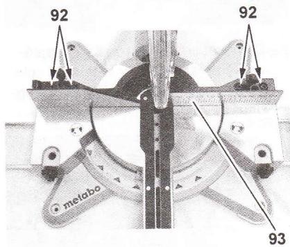 METABO KGS 254 - Régler la butée de la pièce - 1