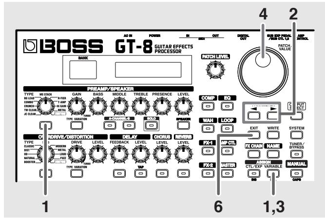 BOSS GT-8 - Réglages rapides - 1