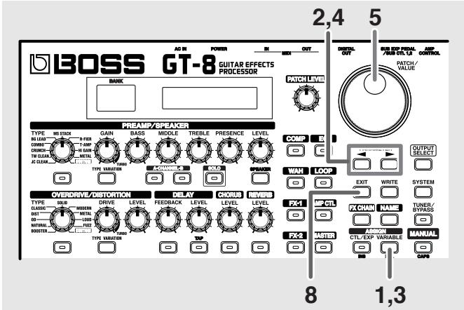 BOSS GT-8 - Réglages manuels - 1
