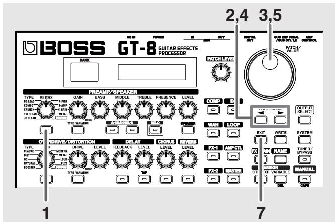 BOSS GT-8 - Personnalisation des préamplificateurs COSM - 1