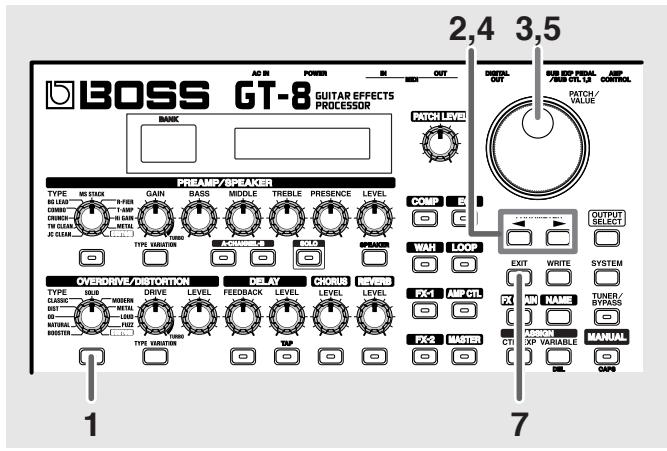BOSS GT-8 - Personnalisation de l'overdrive/distorsion - 1
