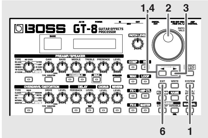BOSS GT-8 - Appuyez sur le bouton [EXIT] pour quitter la procédure de bulk load. - 1