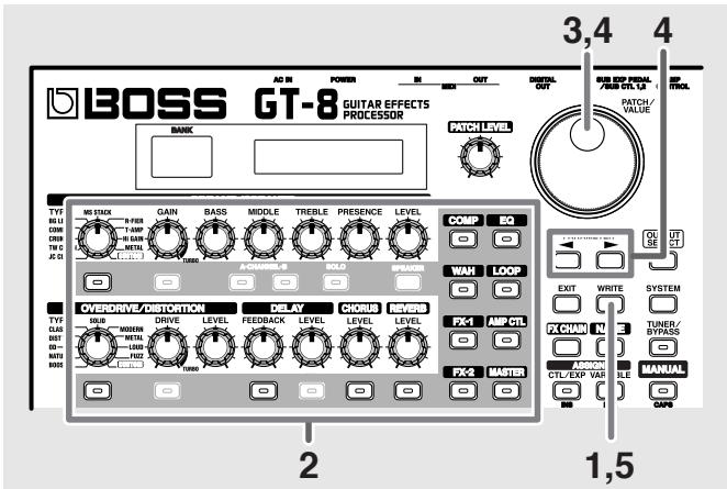 BOSS GT-8 - Sauvegarde des réglages par effet (quick settings) - 1