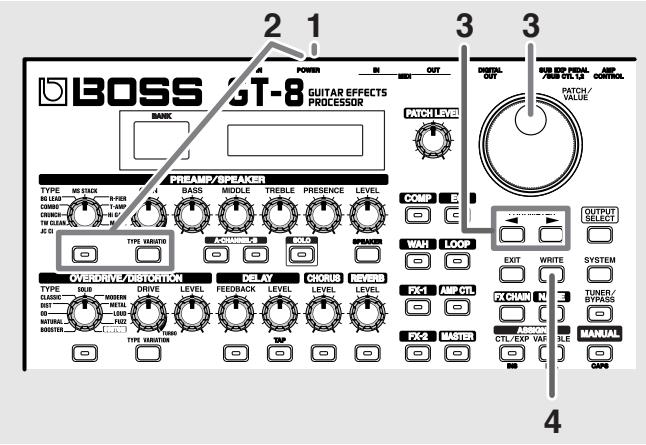 BOSS GT-8 - Restaurer les réglages d'usine (factory reset) - 1