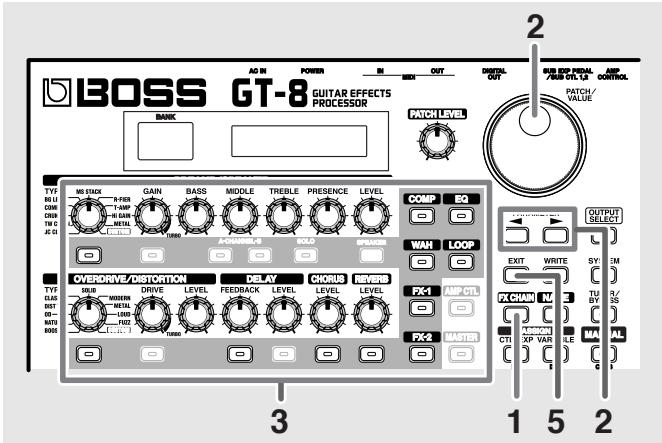 BOSS GT-8 - Ordre de connexion des effets (effect chain) - 1