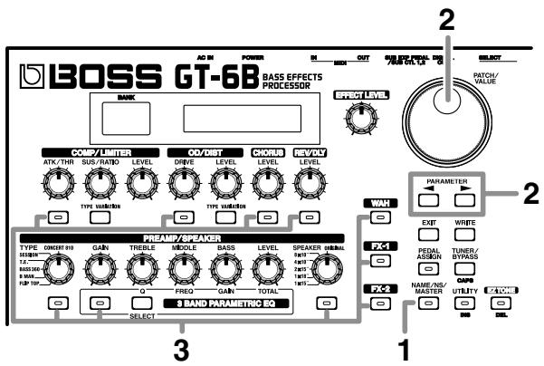 BOSS GT6B - Modification de l'ordre des effets (Effect Chain) - 1