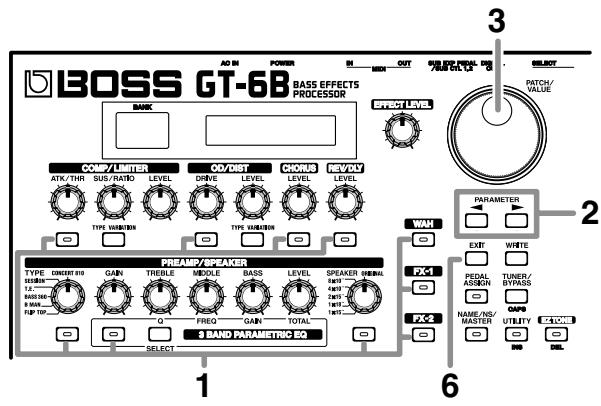 BOSS GT6B - Réglages avances à l'aide des paramètres individuels - 1