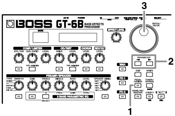 BOSS GT6B - Contrôle des effets à l'aide des pédales du GT-6B, de pédales externes et d'appareils MIDI externes - 1