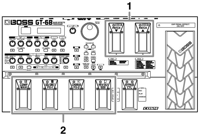 BOSS GT6B - Selection de la banque et du numero de Patch - 1