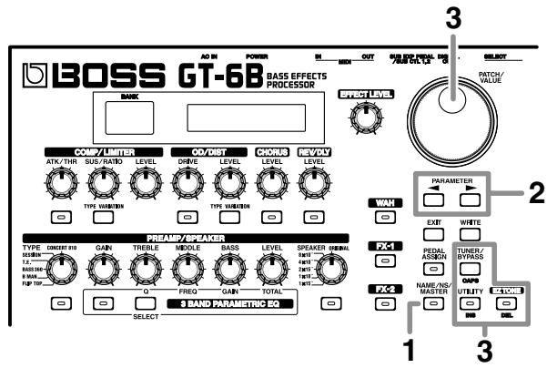 BOSS GT6B - Nommer les réglages d'effets - 1