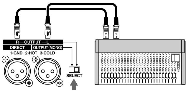 BOSS GT6B - Connexion directe du GT-6B à une console d'enregistrement ou de sonorisation (sorties XLR symétriques) - 1