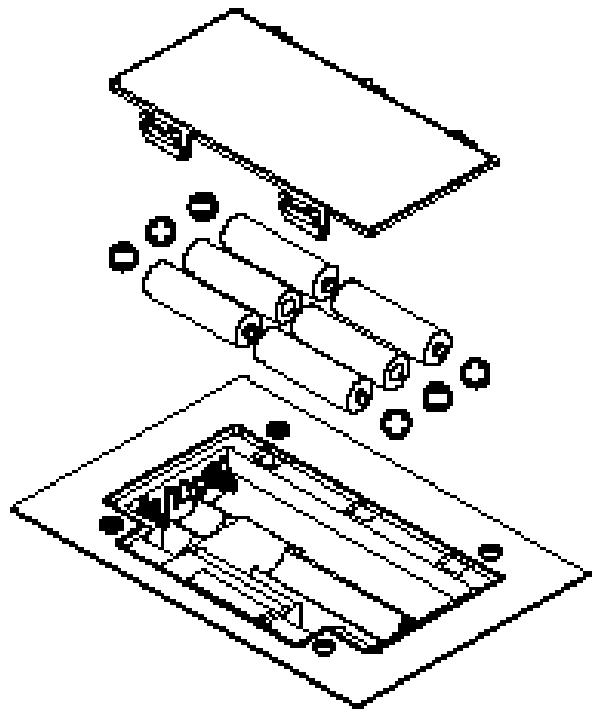 BOSS AD-3 - Mise en place des piles - 1