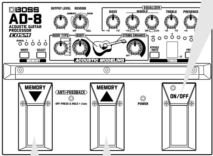 BOSS AD-8 - Activation/désactivation de la pédale (on/off) - 3