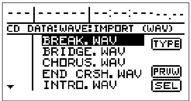 BOSS BR-1180 - Toujours avec [CURSOR], sélectionnez l'icône "IMPORT" puis appuyez sur [ENTER]. - 1