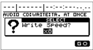BOSS BR-1180 - Utilisez CURSOR [ ] pour sélectionner "GO" puis appuyez sur [ENTER]. - 1