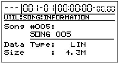 BOSS BR-1180 - Affichage d'informations de morceau (song information) - 3