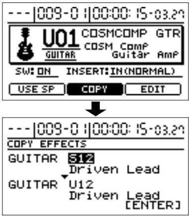 BOSS BR-1180 - Copier un patch d'effets - 2