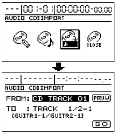 BOSS BR-1180 - Importer des données de CD audio sur les pistes audio - 2