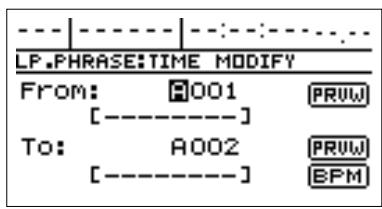 BOSS BR-1180 - Spécifier et modifier la phrase de boucle source (time modify) - 1