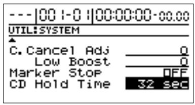 BOSS BR-1180 - Réglage du temps d'arrêt du moteur du graveur cd-r/rw (hold time) - 2