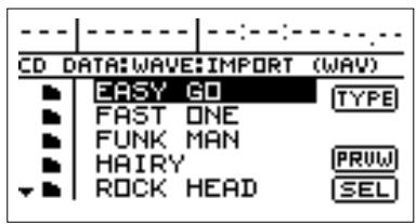 BOSS BR-1180 - Toujours avec [CURSOR], sélectionnez l'icône "IMPORT" puis appuyez sur [ENTER]. - 2