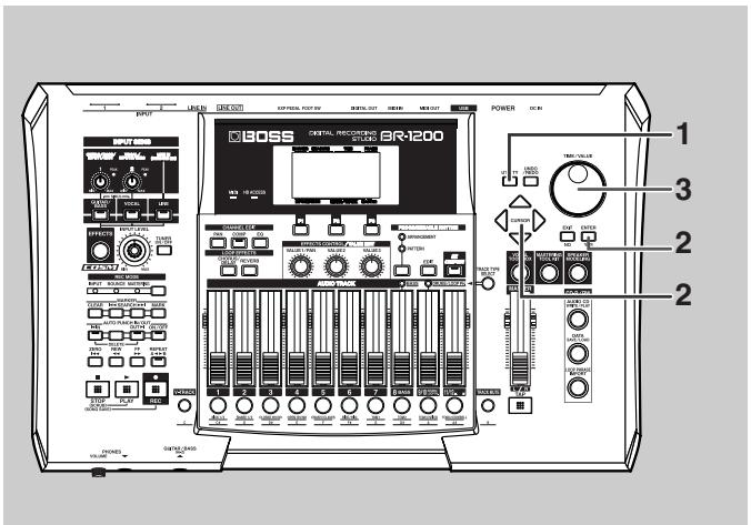 BOSS BR-1200 CD - Réglage du contraste de l'écran - 1