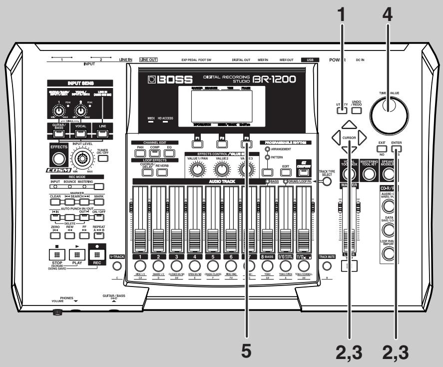 BOSS BR-1200 CD - Créer un nouveau morceau (song new) - 1