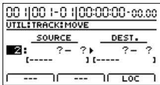 BOSS BR-1200 CD - Utilisez [CURSOR] et la molette time/value pour sélectionner les pistes et pistes virtuelles source et d'arrivée. - 2