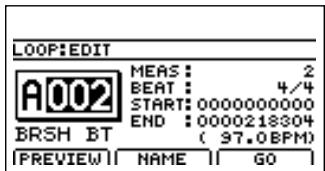 BOSS BR-1200 CD - Amenez le curseur sur "EDIT" et appuyez sur [ENTER/ YES]. - 2