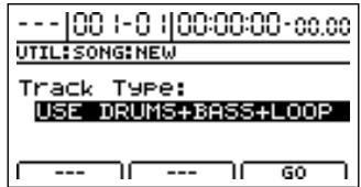BOSS BR-1200 CD - Amenez le curseur sur "NEW" et appuyez sur [enter/yes]. - 1