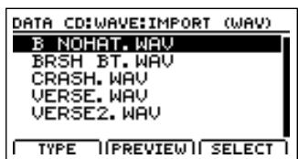 BOSS BR-1200 CD - Copier des formes d'onde sur une piste audio (wav/aiff import) - 5