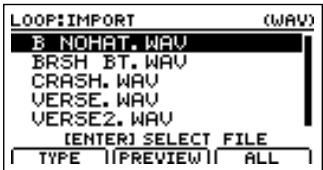 BOSS BR-1200 CD - Utilisation de formes d'onde d'un cd-rom/r/rw (loop phrase import) - 4
