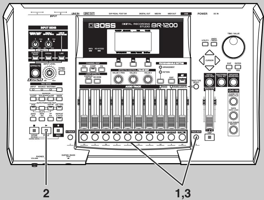 BOSS BR-1200 CD - Couper une piste momentanément (track mute) - 1