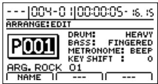 BOSS BR-1200 CD - Nommer et sauvegarder des arrangements - 3