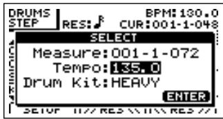 BOSS BR-1200 CD - Créer des motifs de batterie en mode pas à pas - 8