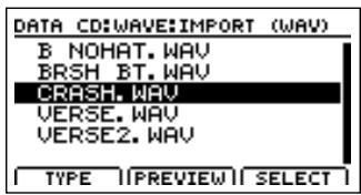 BOSS BR-1200 CD - Copier des formes d'onde sur une piste audio (wav/aiff import) - 7