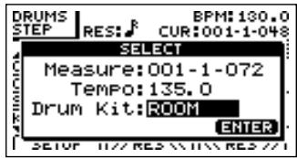 BOSS BR-1200 CD - Créer des motifs de batterie en mode pas à pas - 9