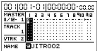 BOSS BR-1200 CD - Amenez le curseur sur la dette du nom à modifier et choisissez-en une autre avec la molette time/value. - 1